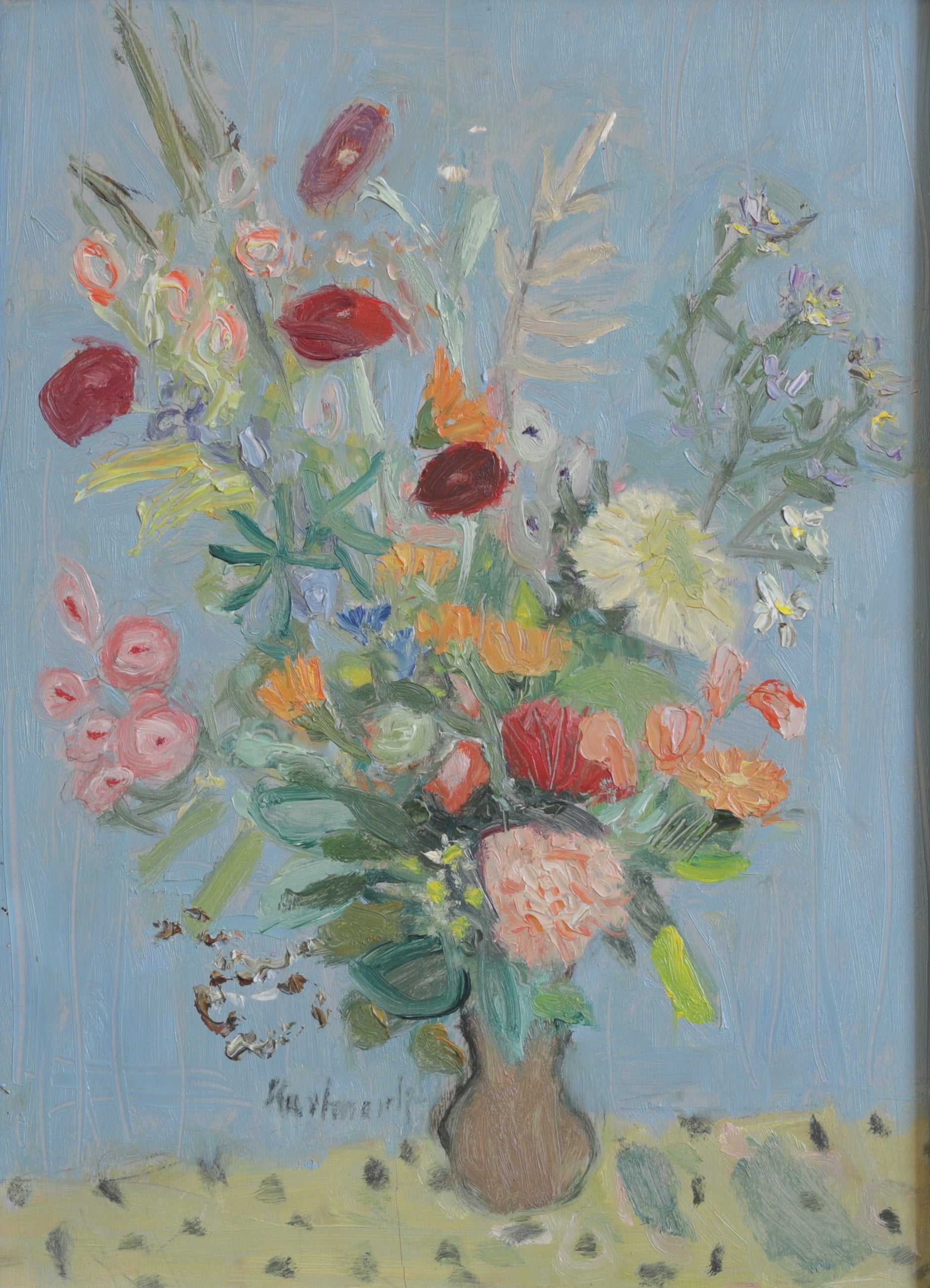 Mid Century Original Floral Still Life from Sweden