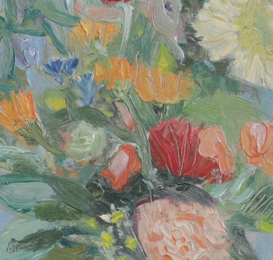 Mid Century Original Floral Still Life from Sweden