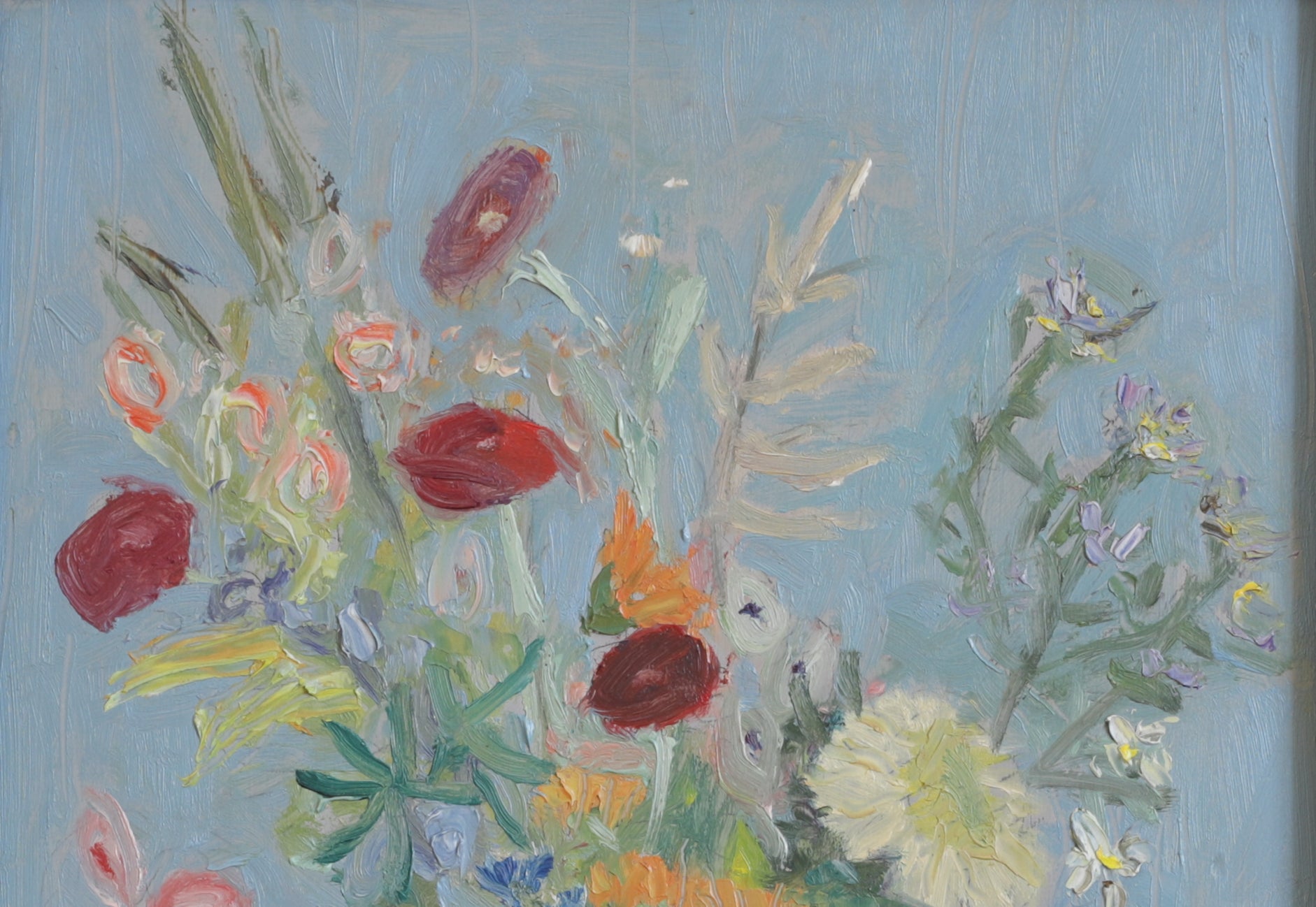 Mid Century Original Floral Still Life from Sweden