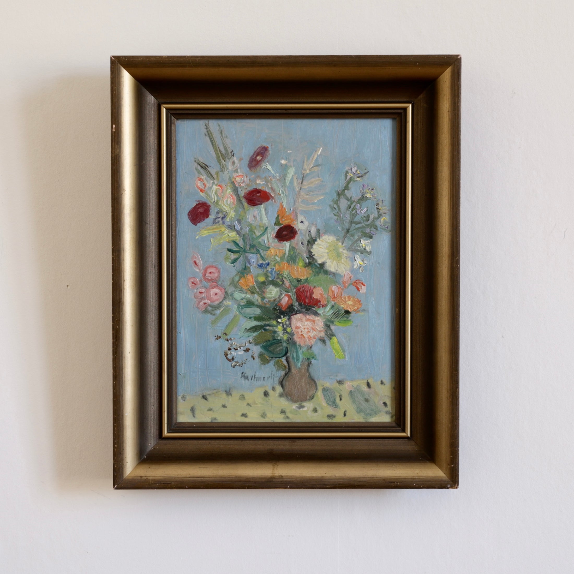 Mid Century Original Floral Still Life from Sweden