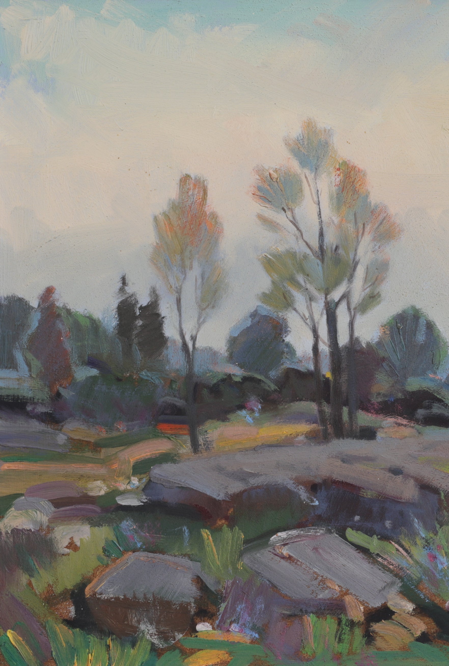 Mid Century Vintage Landscape Oil Painting By E Skans Sweden