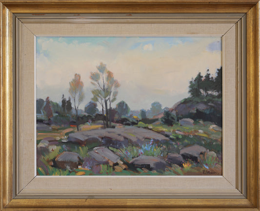 Mid Century Vintage Landscape Oil Painting By E Skans Sweden