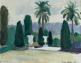 Load image into Gallery viewer, Vintage Original Garden Scene Oil Painting from Sweden 1940's
