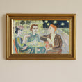 Load image into Gallery viewer, Mid Century Vintage Original Painting of Parisian Cafe 1956
