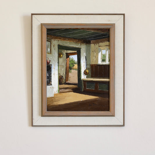Vintage Art Interior Mid Century Oil Painting From Sweden