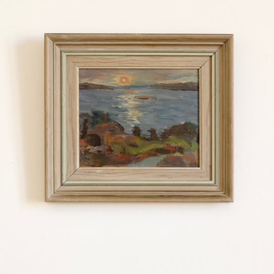 Vintage Art Original Seascape Oil Painting from Sweden