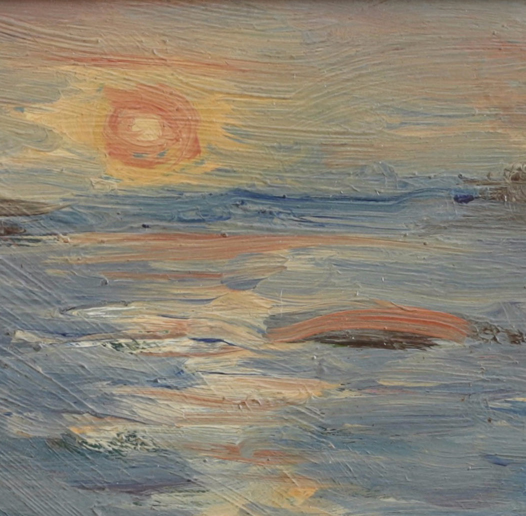 Vintage Art Original Seascape Oil Painting from Sweden