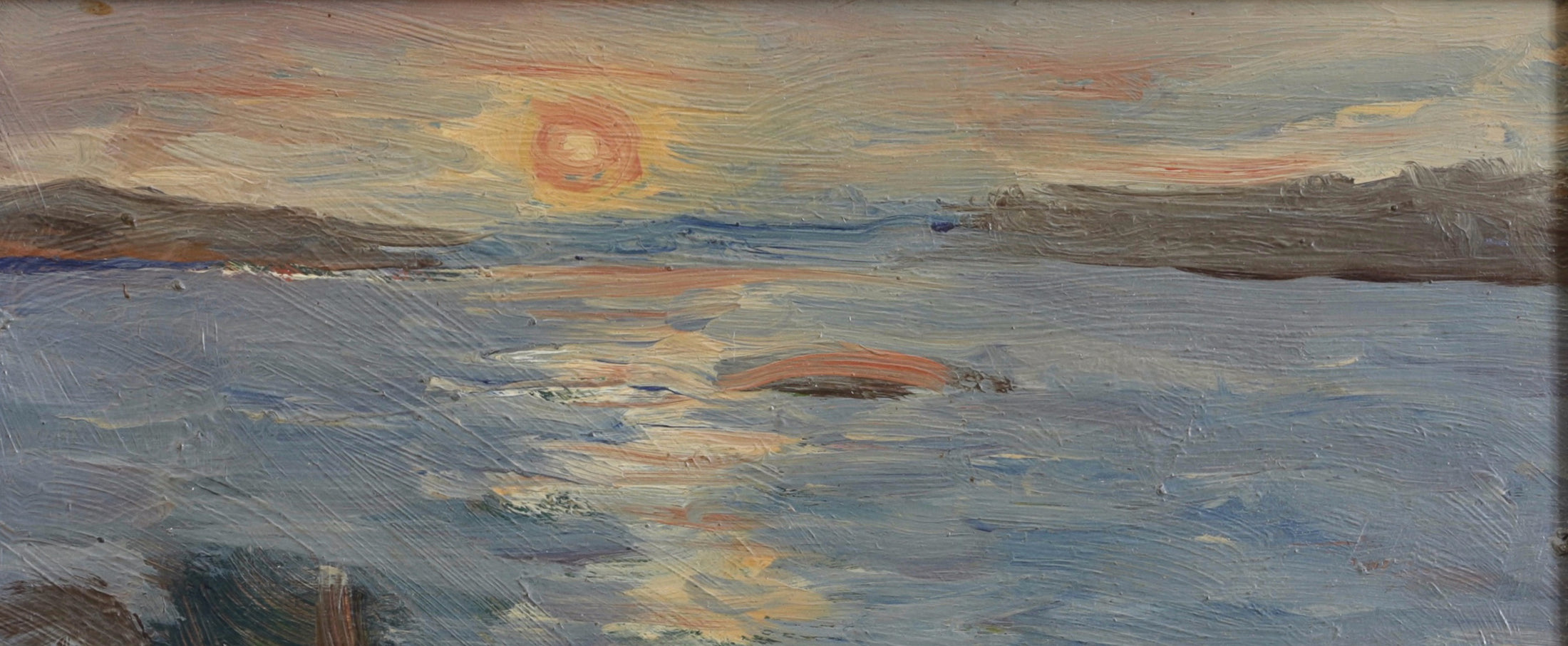 Vintage Art Original Seascape Oil Painting from Sweden