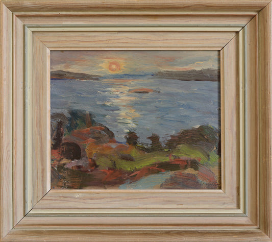 Vintage Art Original Seascape Oil Painting from Sweden
