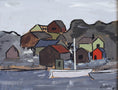 Load image into Gallery viewer, Vintage Art Room Original Coastal Scene Oil Painting from Sweden
