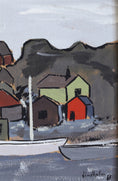 Load image into Gallery viewer, Vintage Art Room Original Coastal Scene Oil Painting from Sweden

