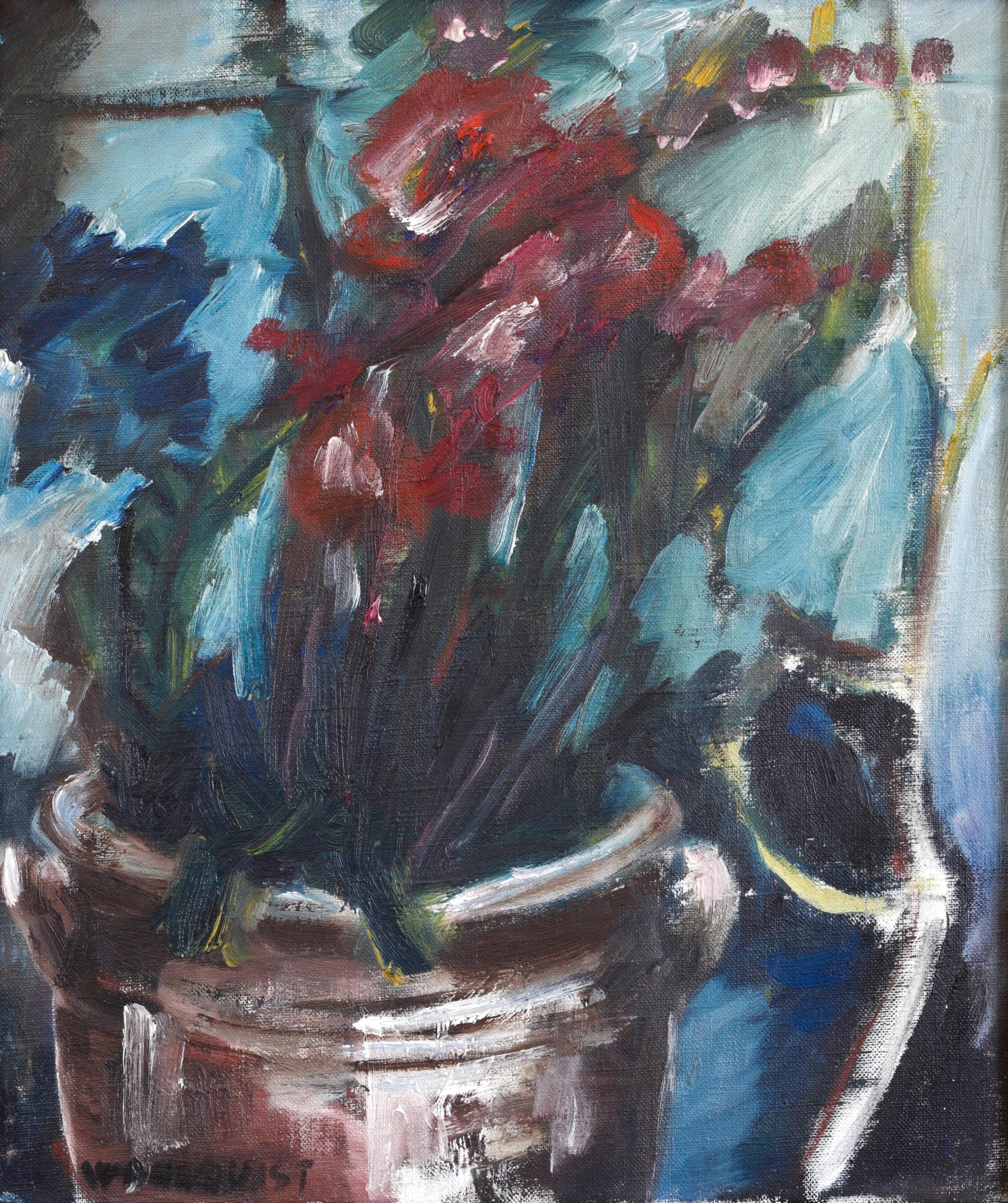 Vintage Art Room Original Oil Painting from Sweden