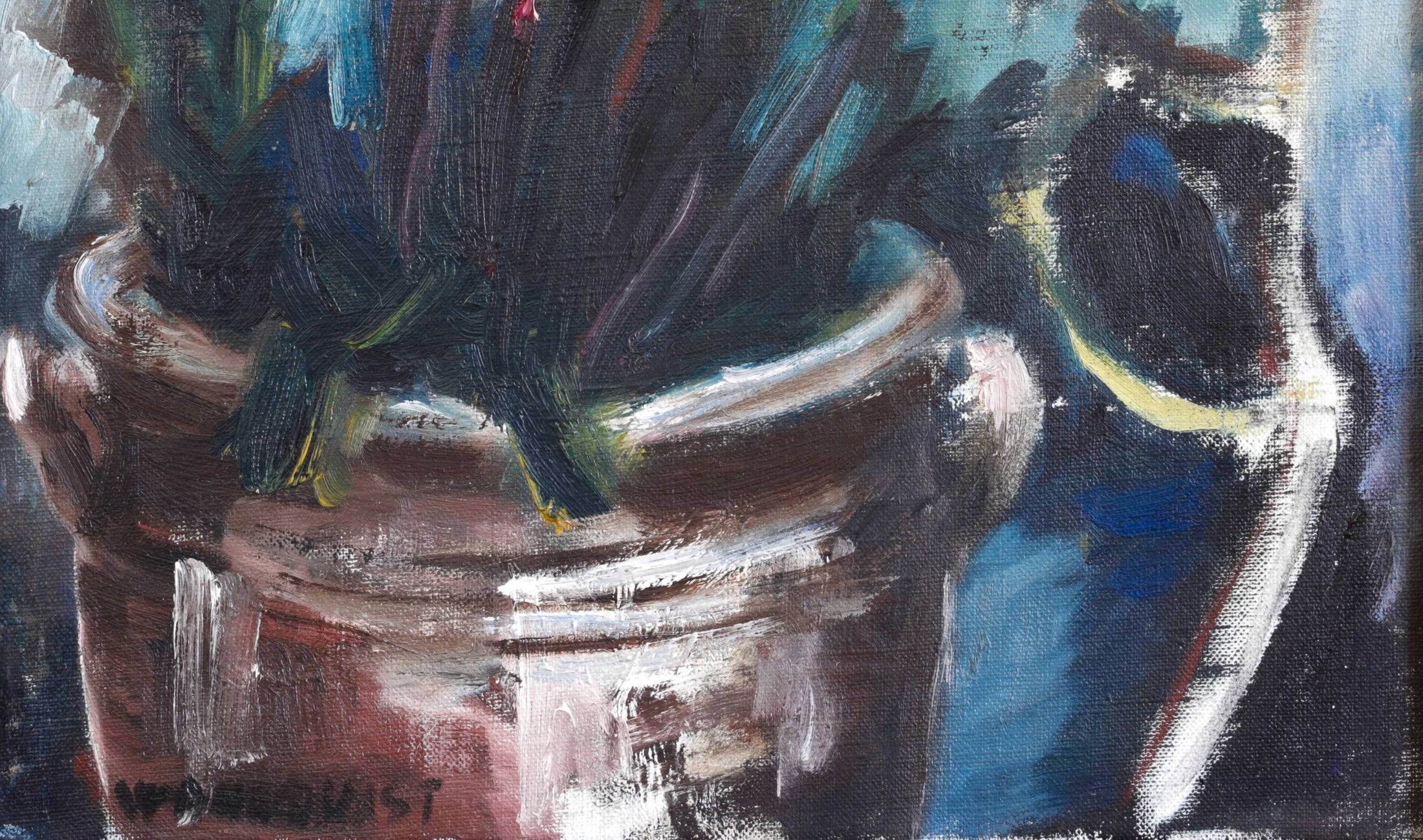Vintage Art Room Original Oil Painting from Sweden
