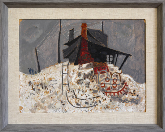 Mid Century Vintage Original 1950's Landscape Painting from Sweden