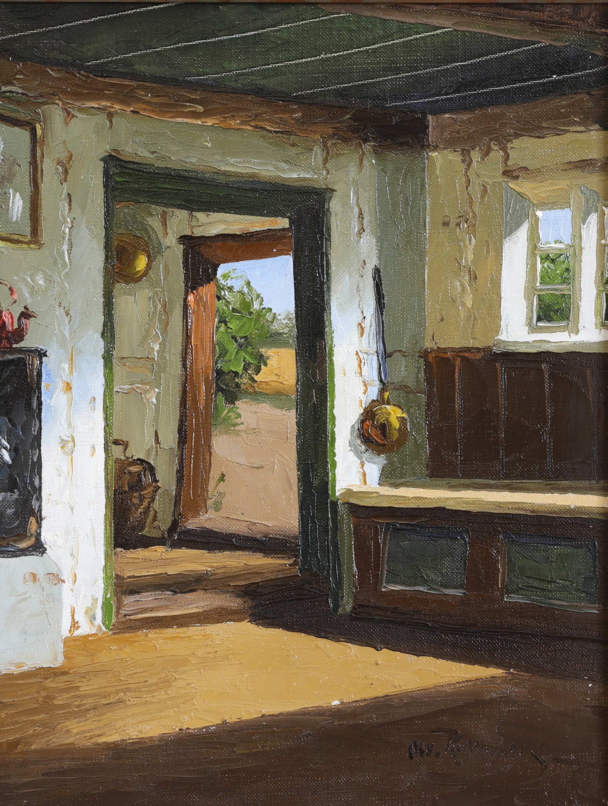 Vintage Art Interior Mid Century Oil Painting From Sweden