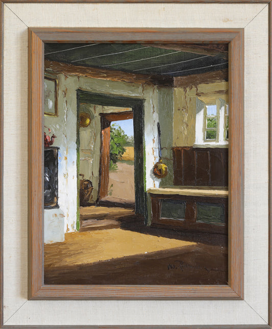 Vintage Art Interior Mid Century Oil Painting From Sweden