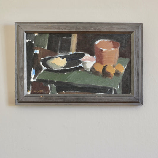 Vintage Art Room Kitchen Still Life Oil Painting From Sweden