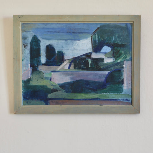 Mid Century Vintage Original Landscape Oil Painting