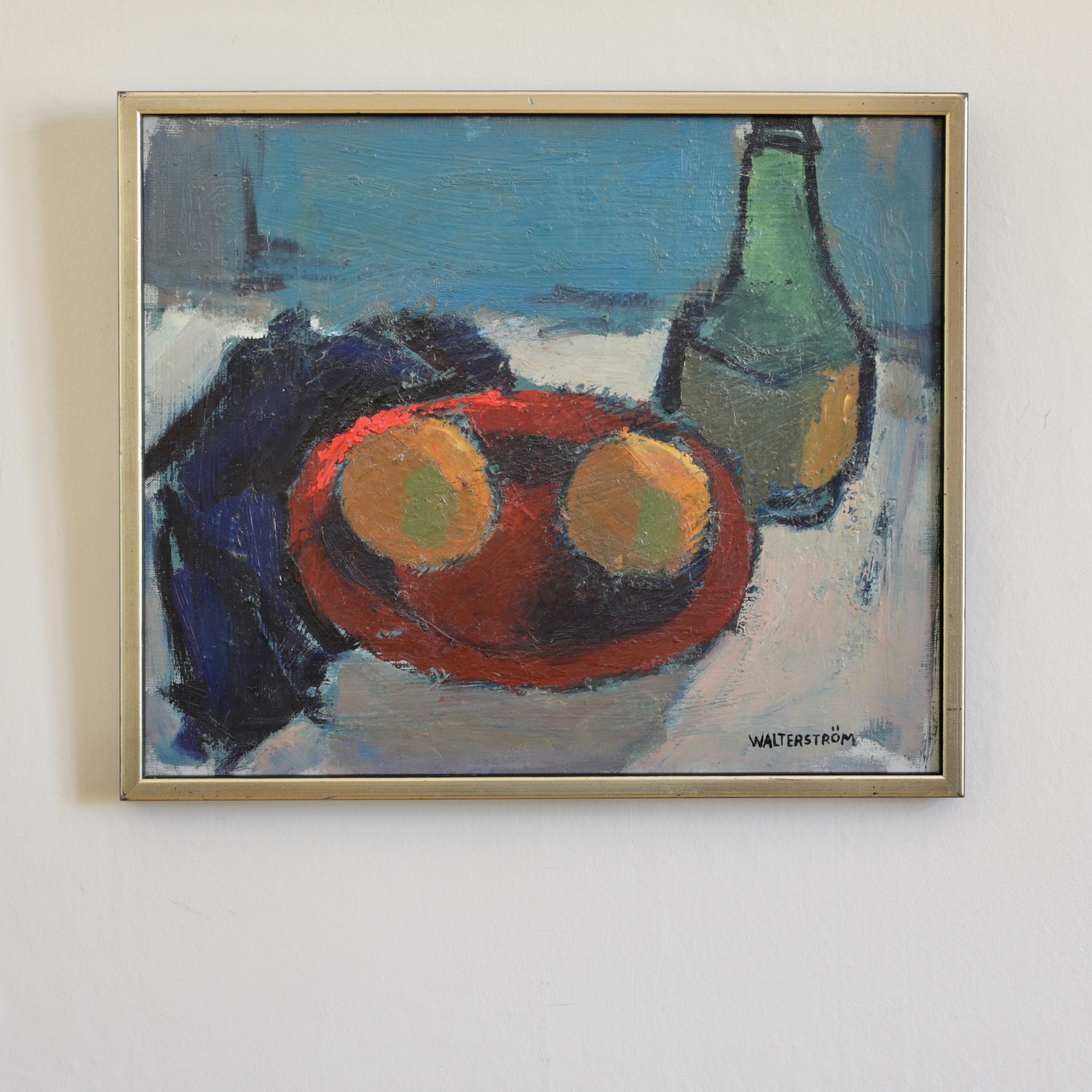 Vintage Art Room Original Mid Century Still Life from Sweden