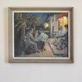Load image into Gallery viewer, Mid Century 1950's Original Sidewalk Cafe Oil Painting
