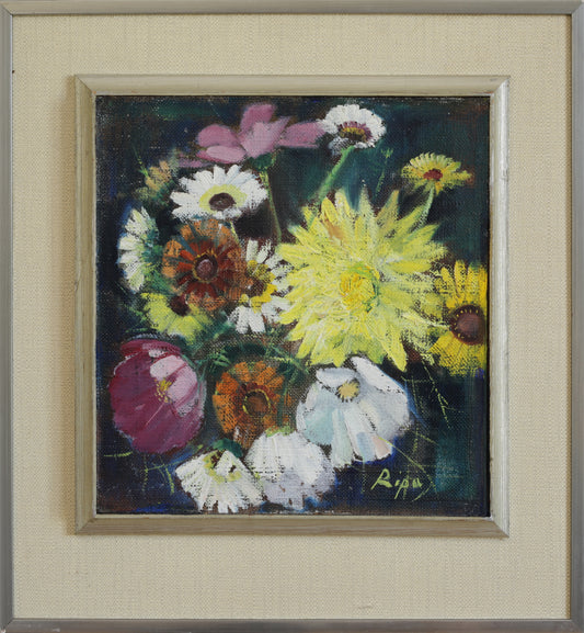 Mid Century Original Still Life Oil Painting From Sweden by H Ripa