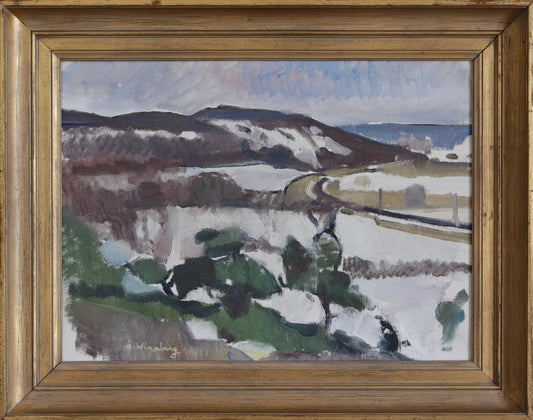 Mid Century Original Landscape Oil Painting from Sweden