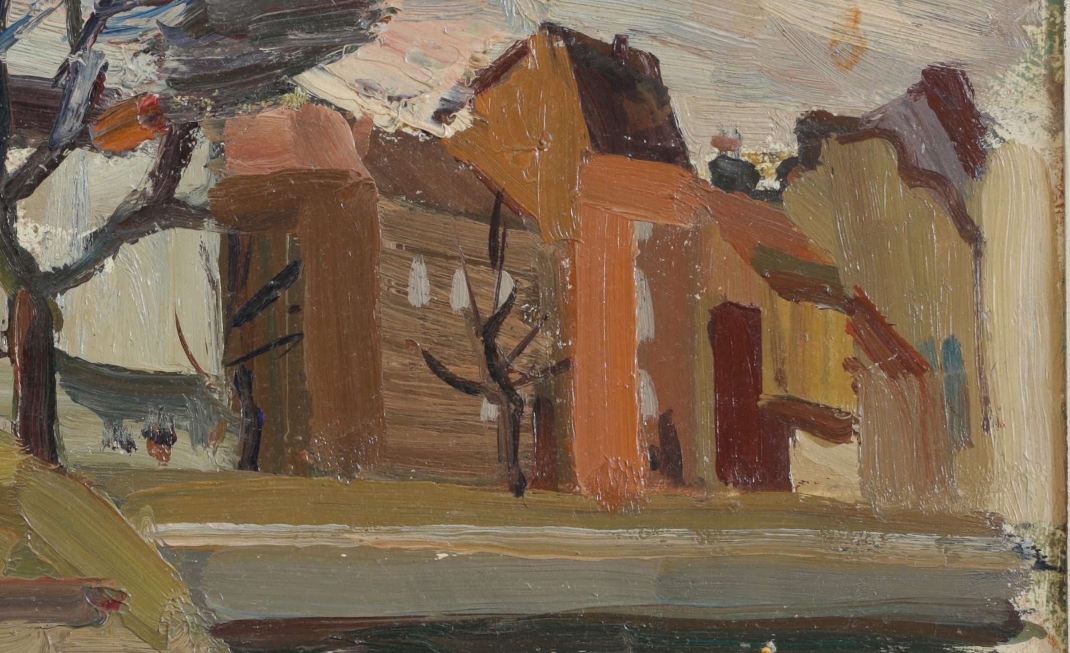 Original Mid Century Vintage Landscape Oil Painting