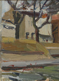 Load image into Gallery viewer, Original Mid Century Vintage Landscape Oil Painting
