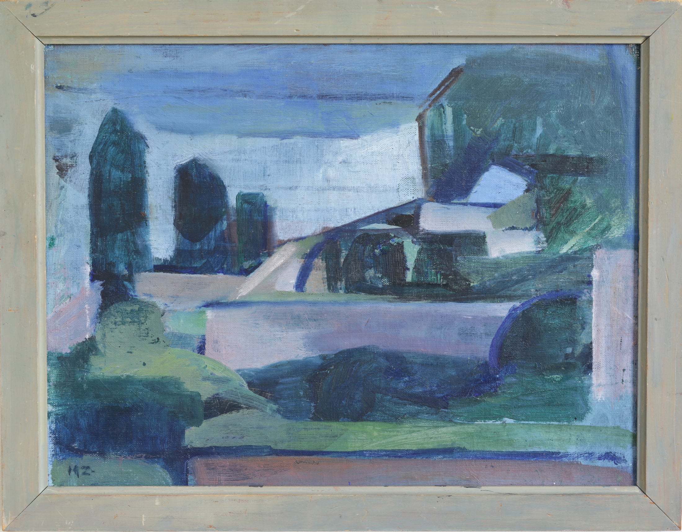 Mid Century Vintage Original Landscape Oil Painting
