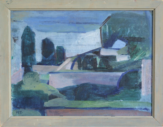 Mid Century Vintage Original Landscape Oil Painting