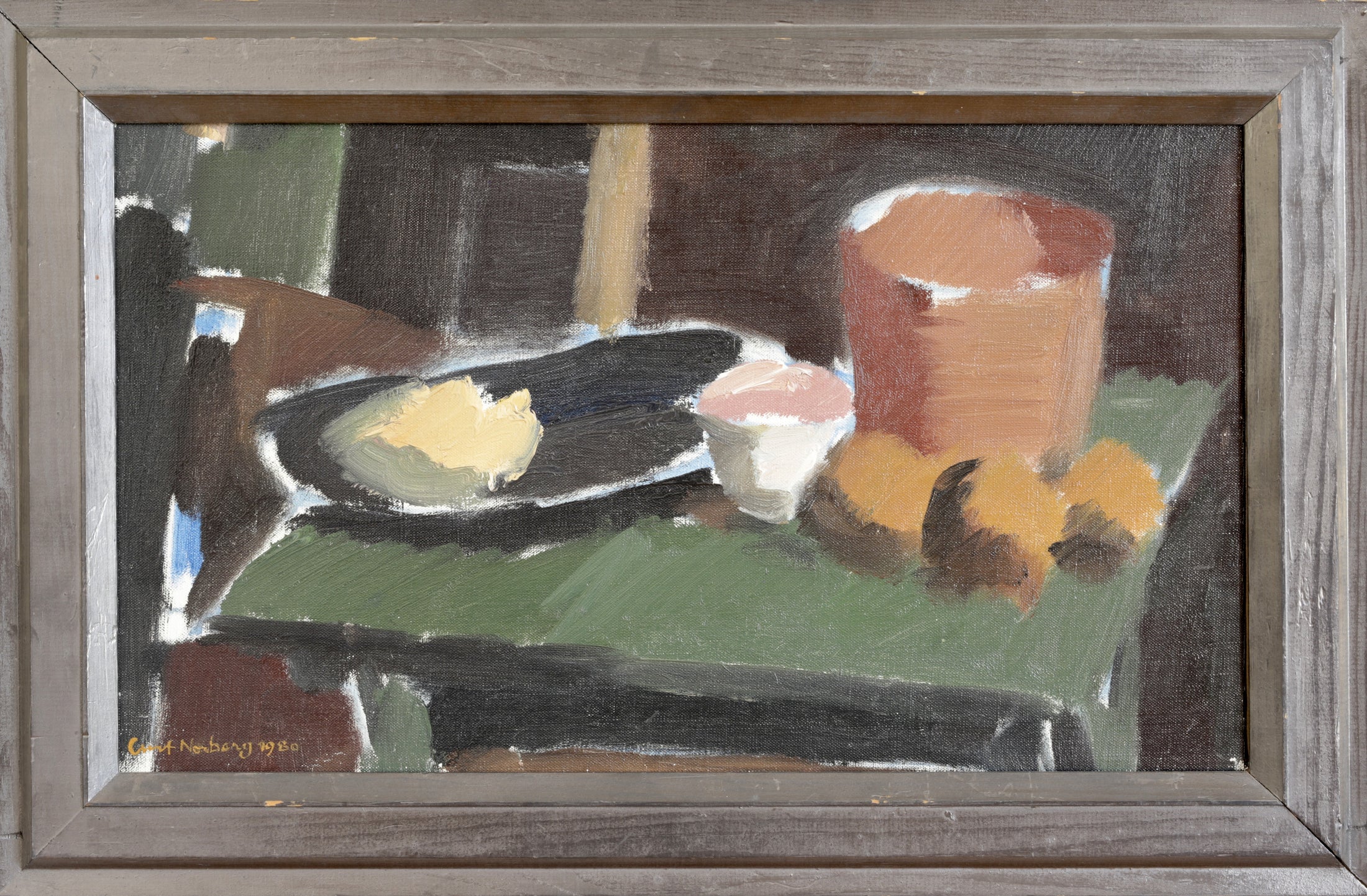 Vintage Art Room Kitchen Still Life Oil Painting From Sweden