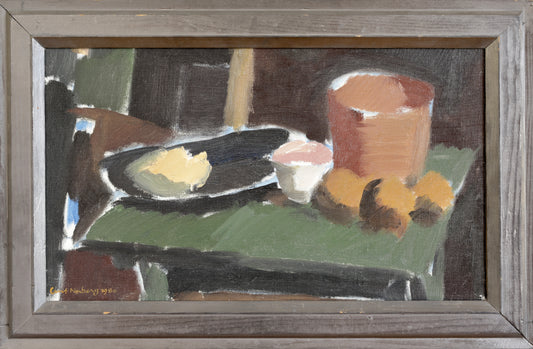 Vintage Art Room Kitchen Still Life Oil Painting From Sweden