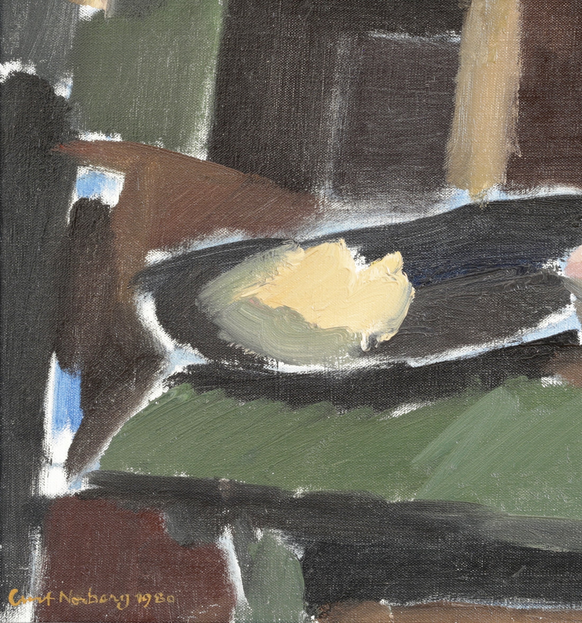 Vintage Art Room Kitchen Still Life Oil Painting From Sweden