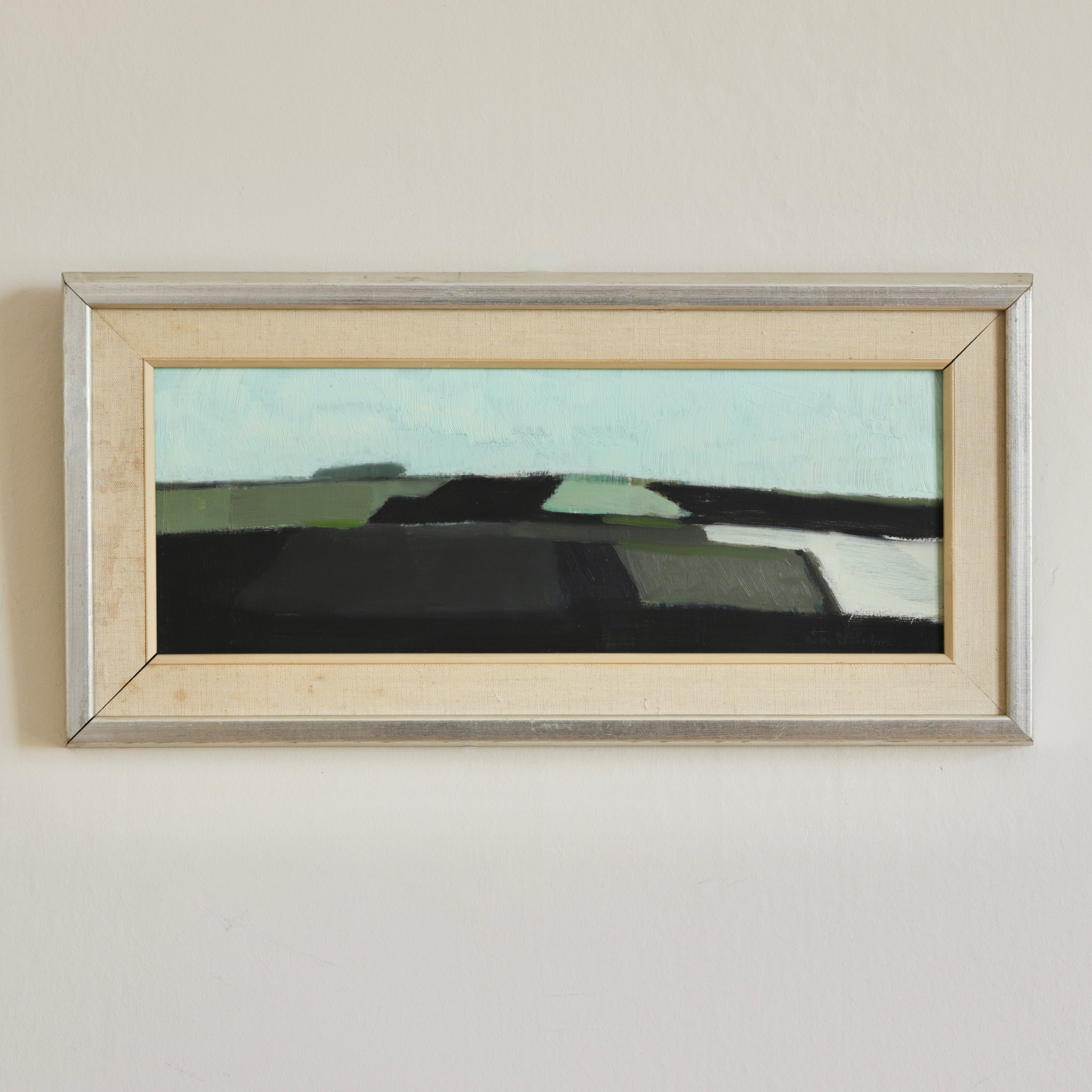 Vintage Mid Century Landscape Oil Painting from Sweden