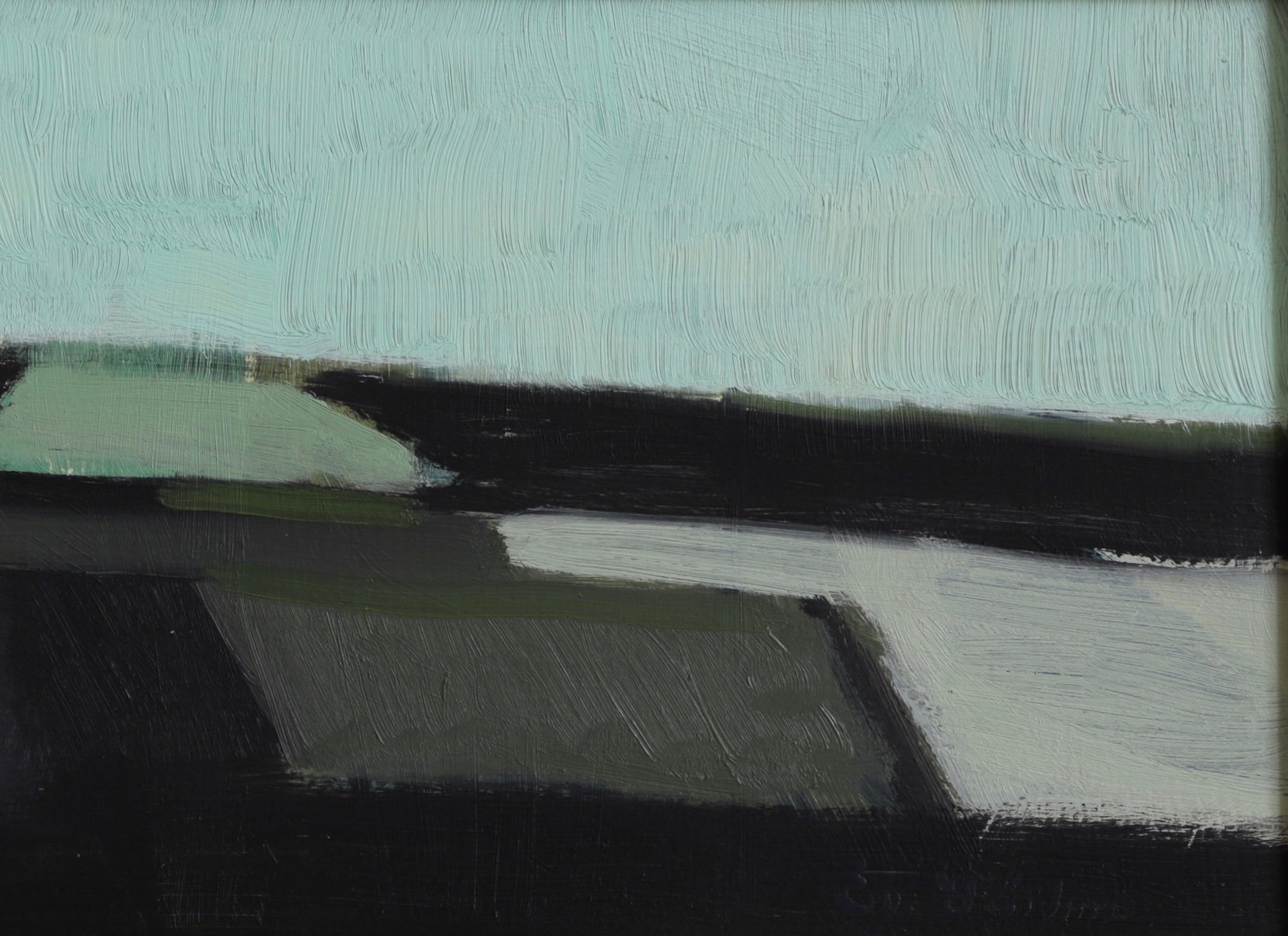 Vintage Mid Century Landscape Oil Painting from Sweden