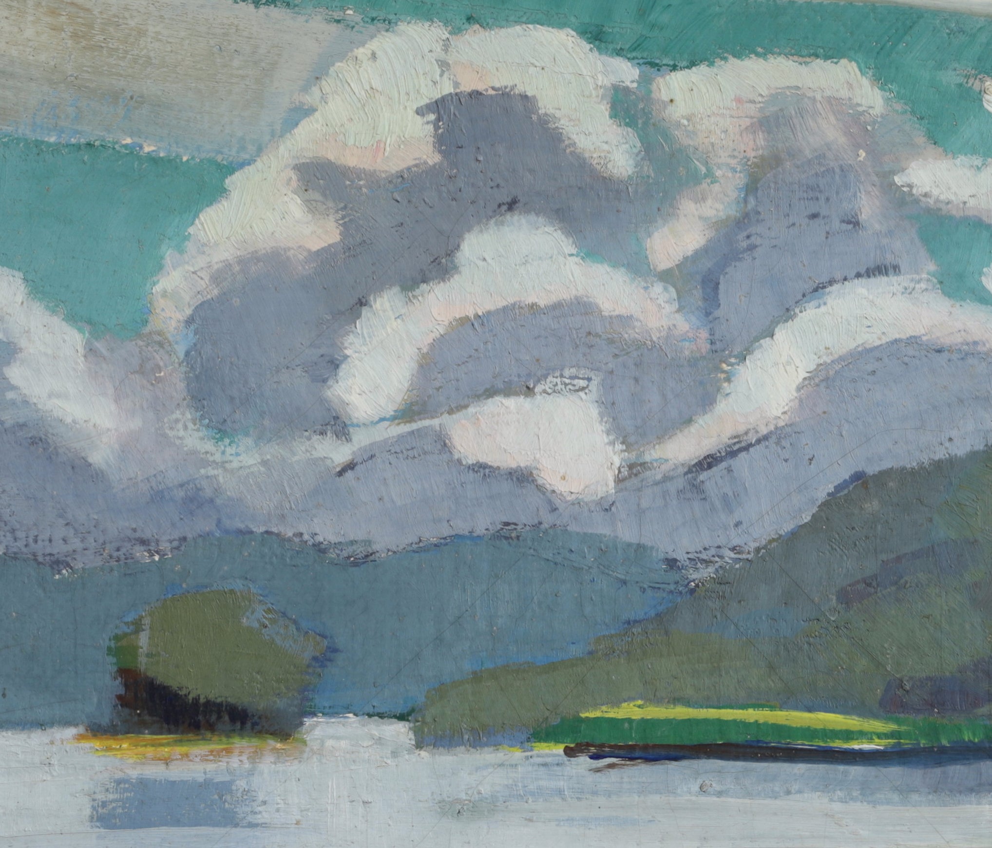 Vintage Mid Century Oil Painting From Sweden by S Sandberg