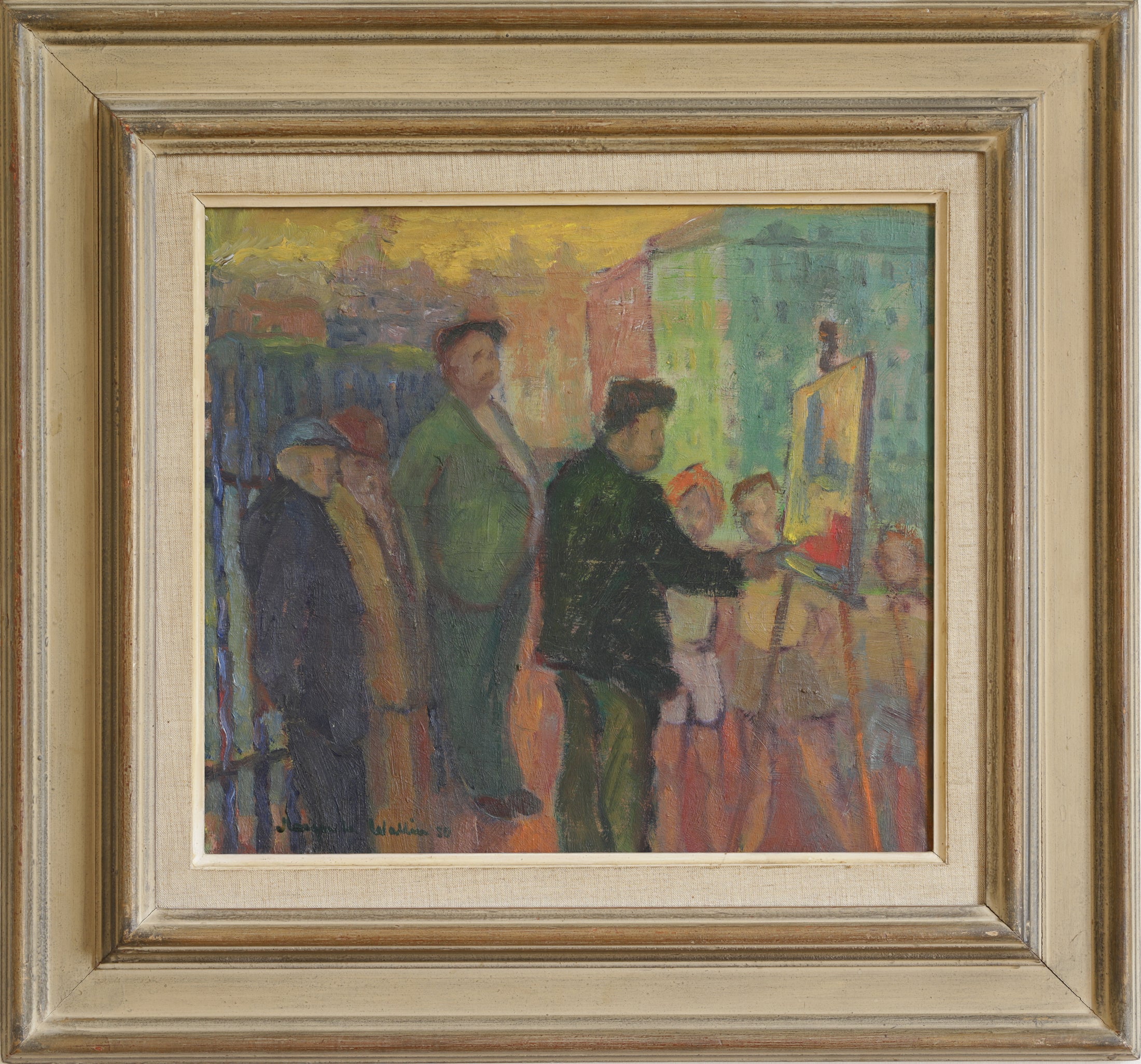 Vintage Art Room Oil Painting From Sweden by M Wallin 1950's