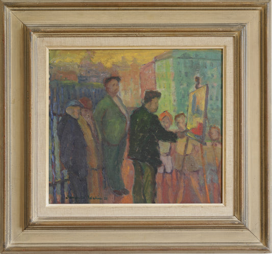 Vintage Art Room Oil Painting From Sweden by M Wallin 1950's