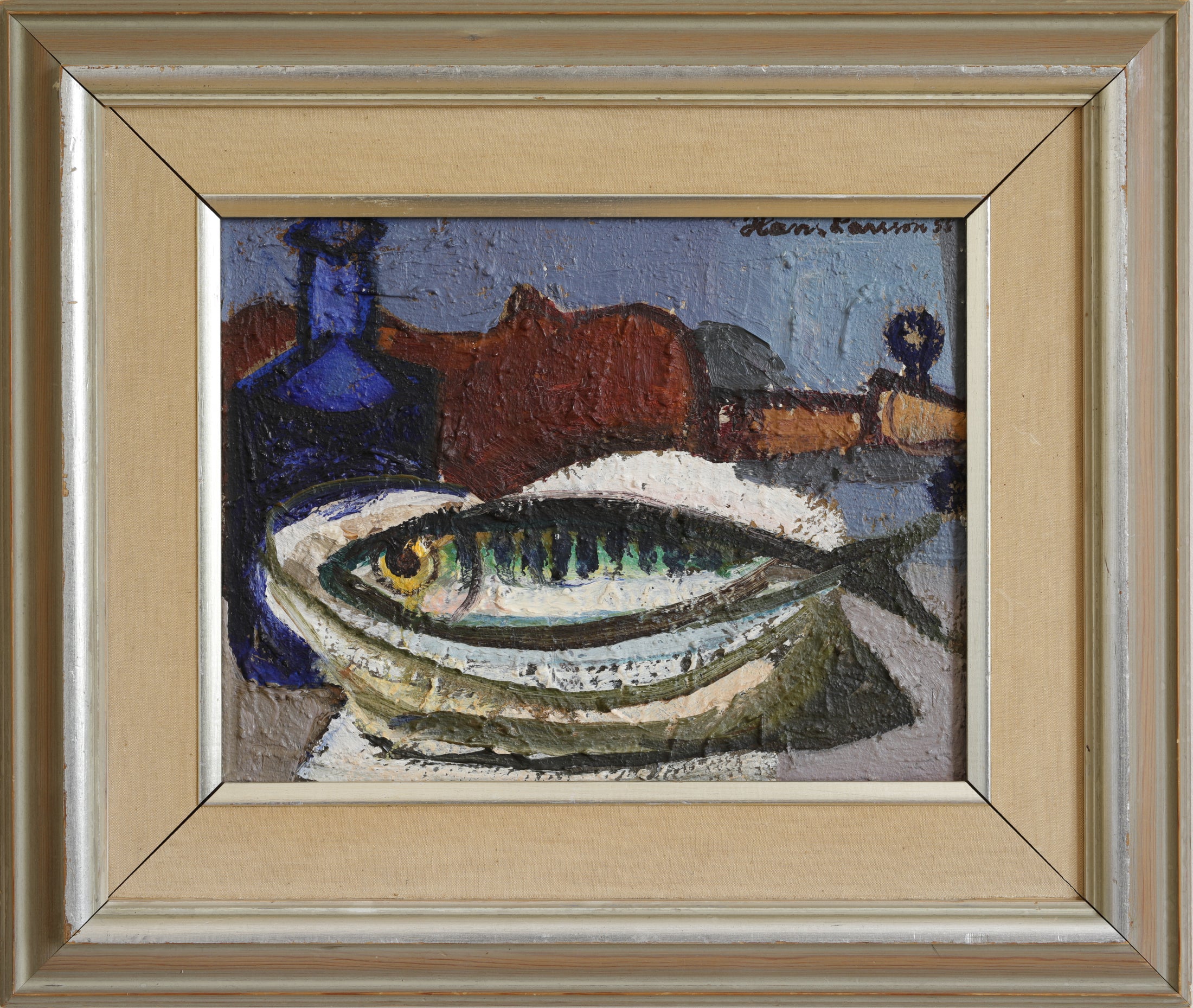Vintage Art Still Life Mid Century Oil Painting From Sweden