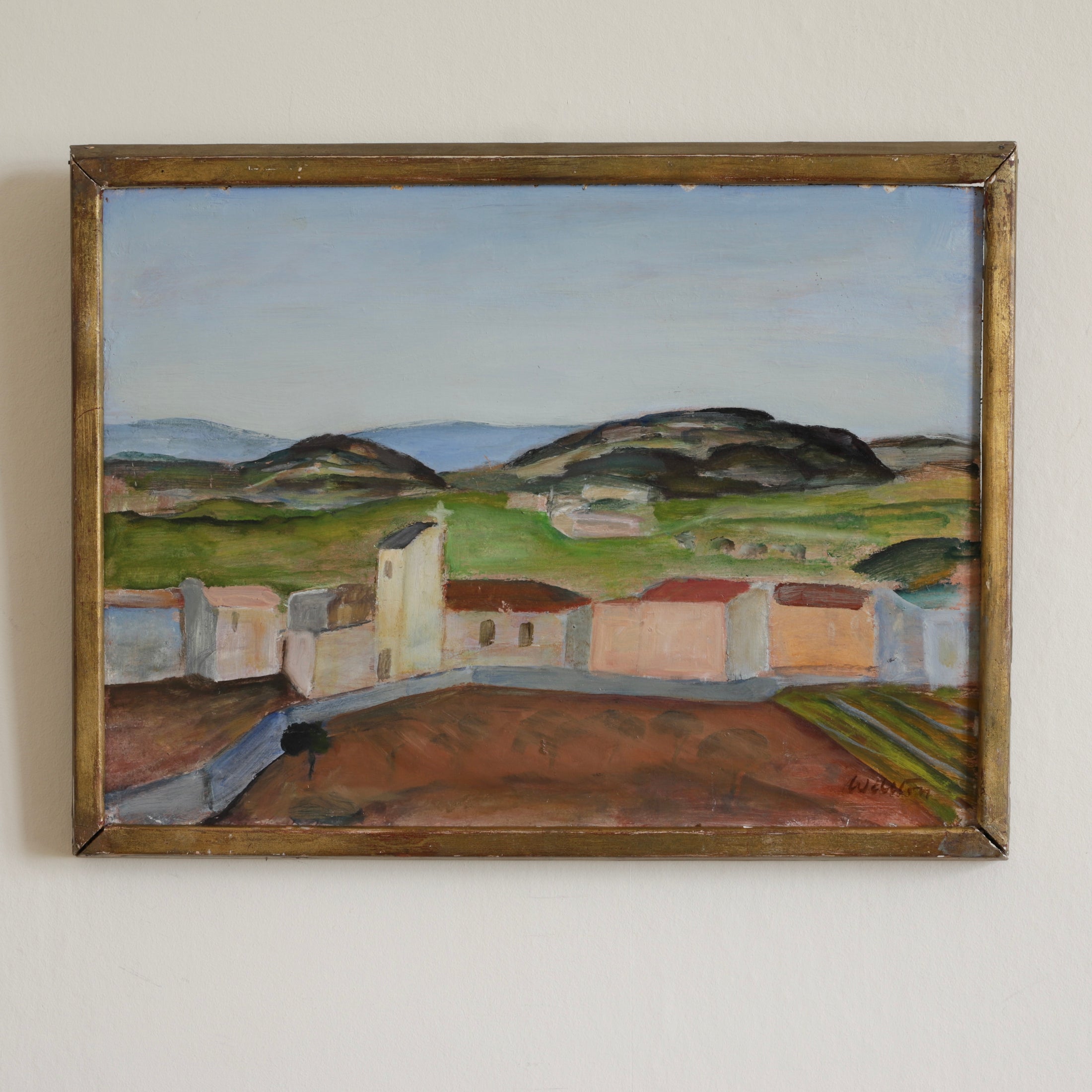 Mid Century Vintage Original Coastal Oil Painting