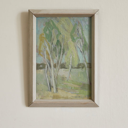 Original Oil Painting Vintage Landscape Mid Century from Sweden 1949
