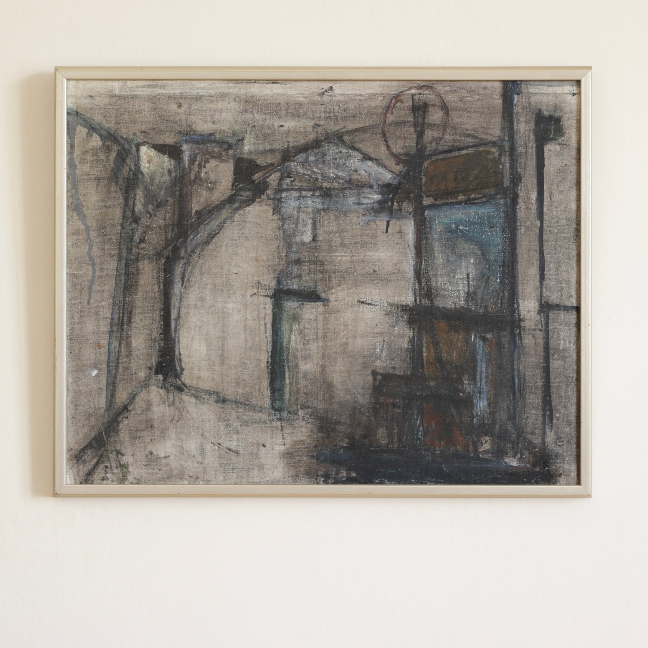 Vintage Original Abstract Oil Painting from Sweden