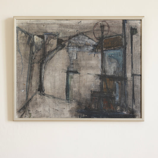 Vintage Original Abstract Oil Painting from Sweden