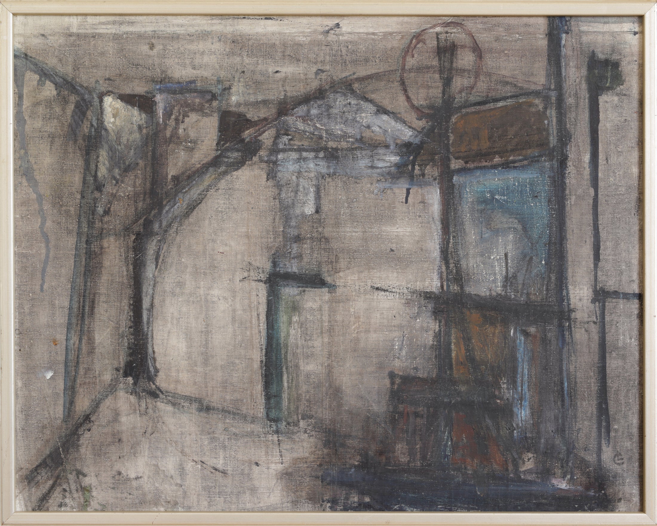 Vintage Original Abstract Oil Painting from Sweden
