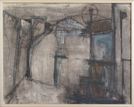 Vintage Original Abstract Oil Painting from Sweden