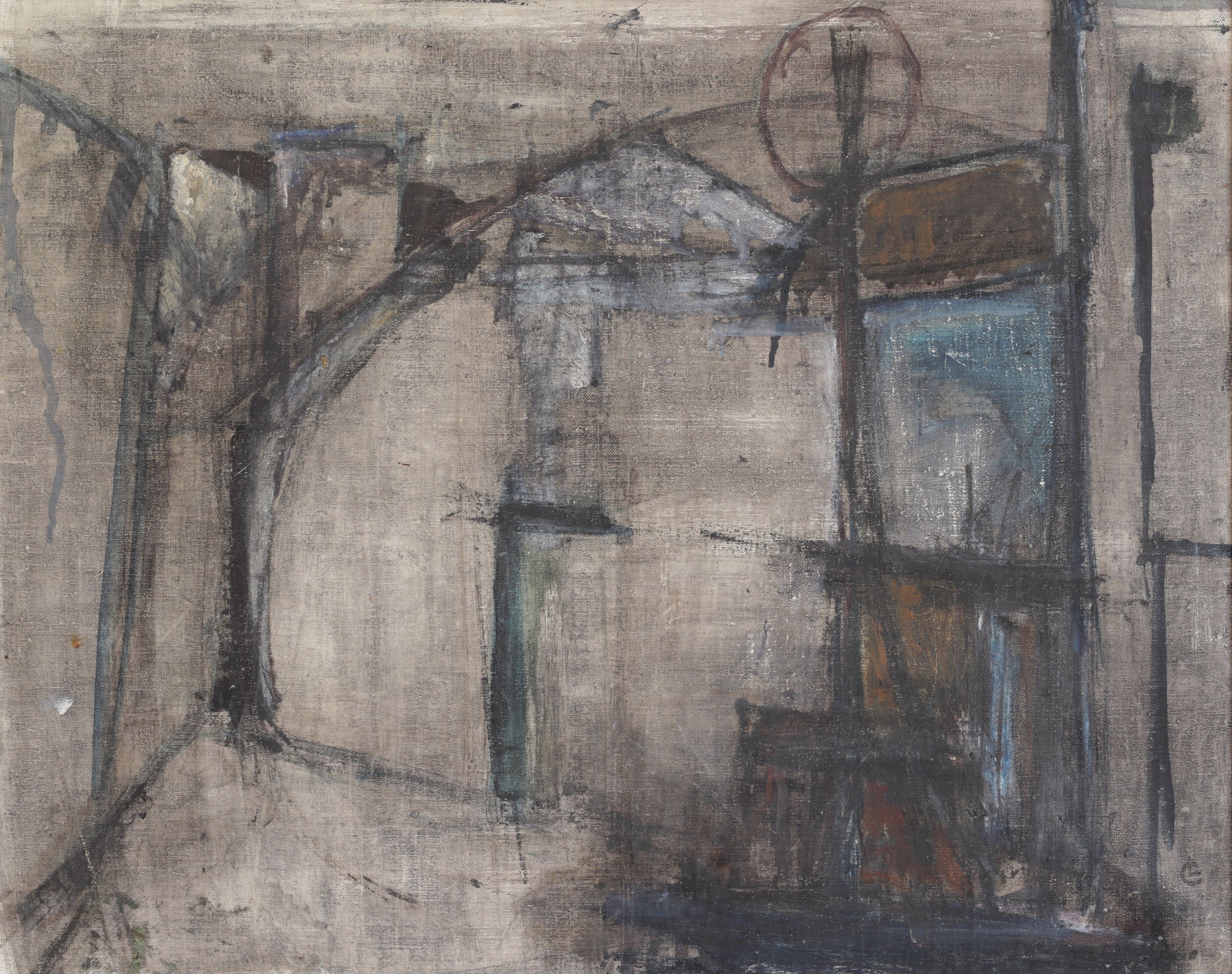 Vintage Original Abstract Oil Painting from Sweden