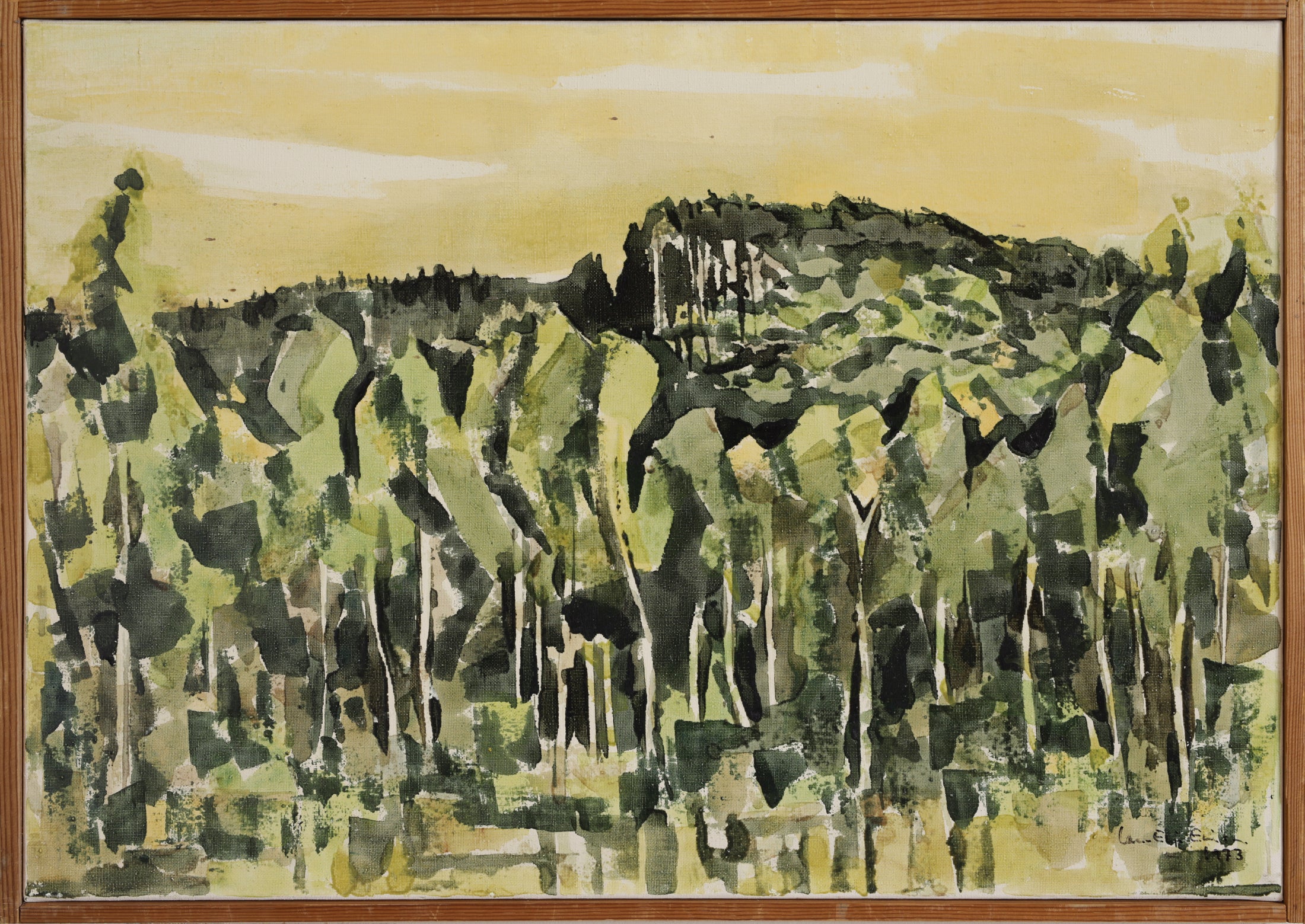 Vintage Art Mid Century Original Oil Painting Landscape from Sweden