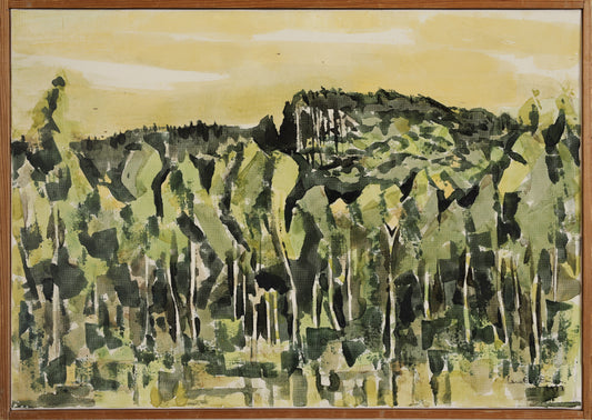 Vintage Art Mid Century Original Oil Painting Landscape from Sweden