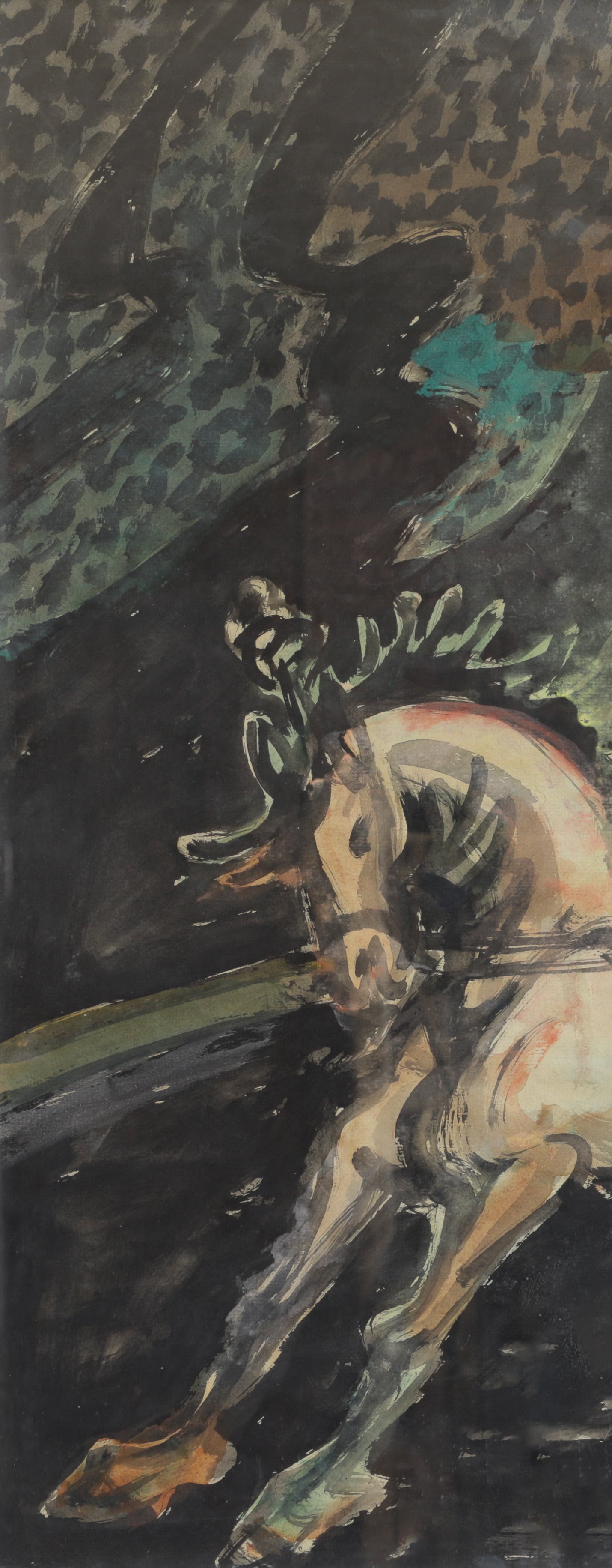 Mid Century Vintage Original Circus Painting from Sweden