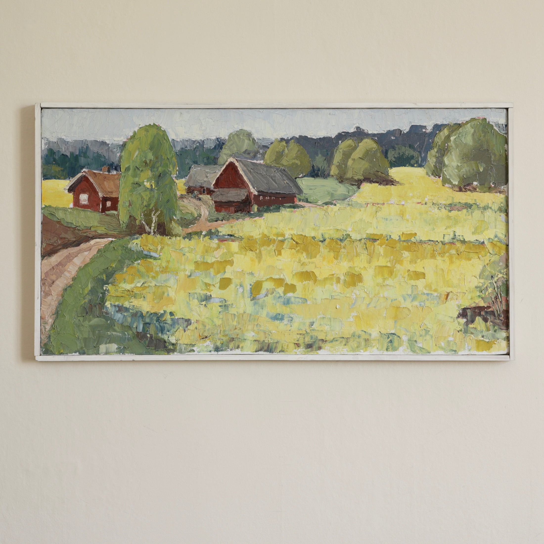 Original Vintage Art Landscape Oil Painting from Sweden